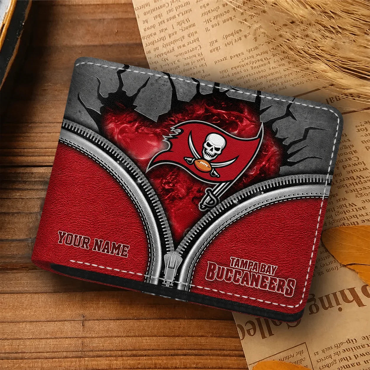 [SPECIAL OFFER] NEW CUSTOMIZED NFL10 TBB TAMPA BAY BUCCANEERS LEATHER WALLET