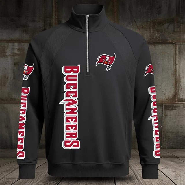 [SPECIAL OFFER] NEW CUSTOMIZED NFL10 TBB TAMPA BAY BUCCANEERS MEN'S MULTICOLOR QUARTER-ZIP PULLOVER