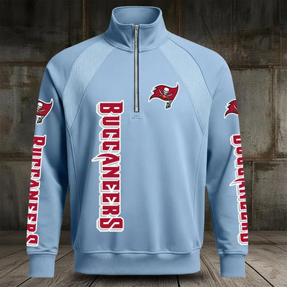 [SPECIAL OFFER] NEW CUSTOMIZED NFL10 TBB TAMPA BAY BUCCANEERS MEN'S MULTICOLOR QUARTER-ZIP PULLOVER