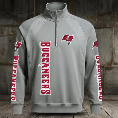 [SPECIAL OFFER] NEW CUSTOMIZED NFL10 TBB TAMPA BAY BUCCANEERS MEN'S MULTICOLOR QUARTER-ZIP PULLOVER