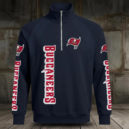 [SPECIAL OFFER] NEW CUSTOMIZED NFL10 TBB TAMPA BAY BUCCANEERS MEN'S MULTICOLOR QUARTER-ZIP PULLOVER