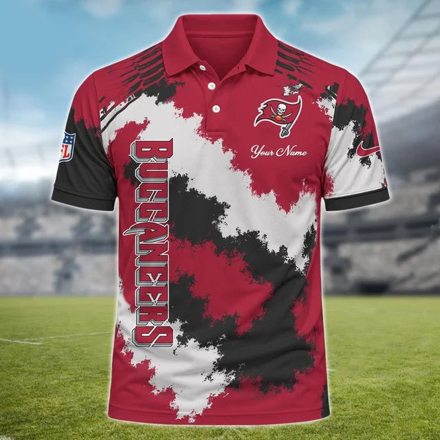 [SPECIAL OFFER] NEW CUSTOMIZED NFL10 TBB TAMPA BAY BUCCANEERS MULTICOLOR POLO SHIRT