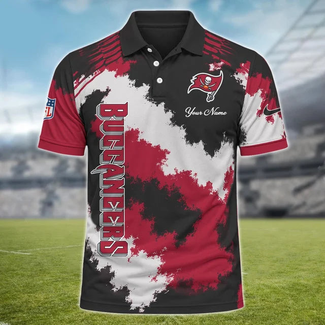 [SPECIAL OFFER] NEW CUSTOMIZED NFL10 TBB TAMPA BAY BUCCANEERS MULTICOLOR POLO SHIRT