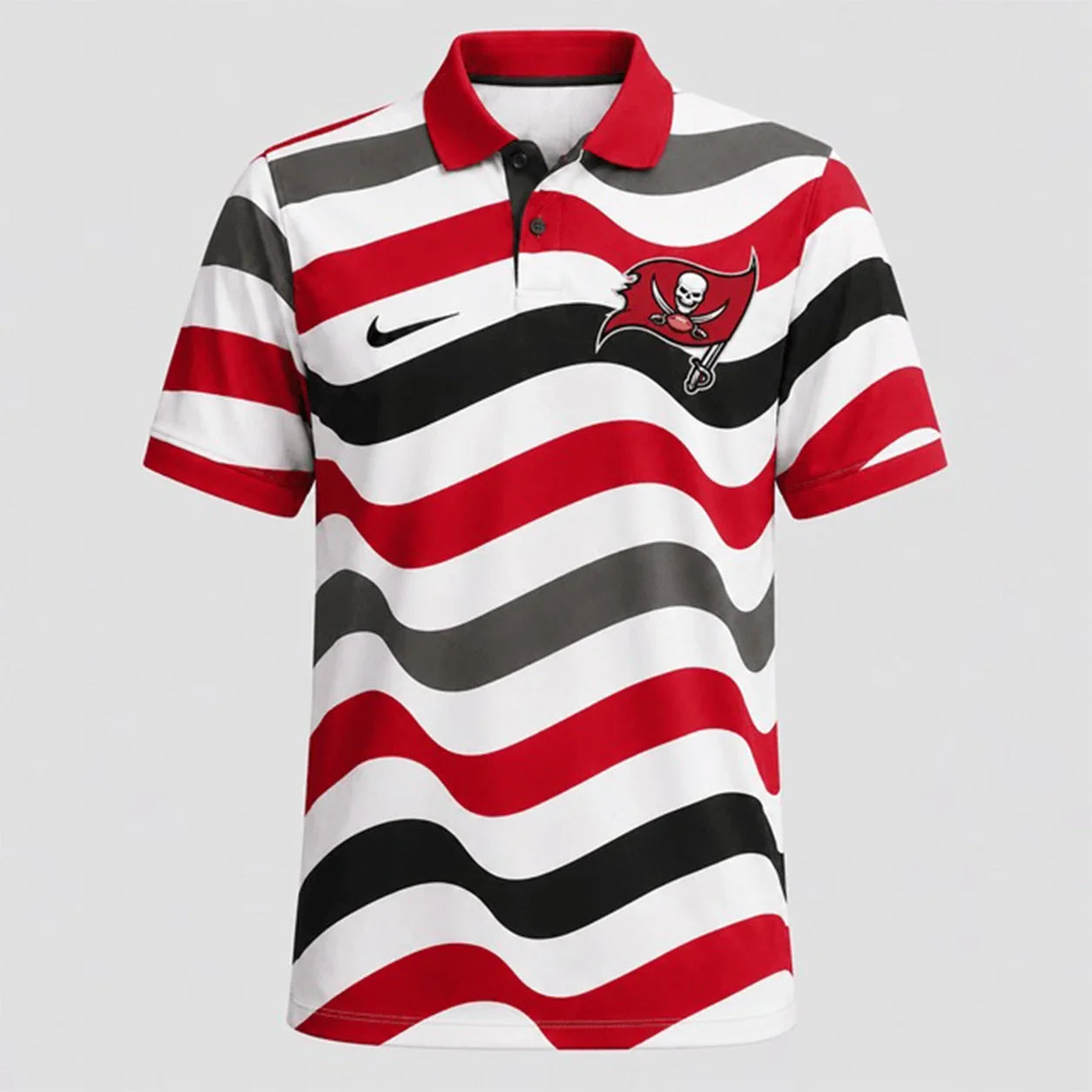 [SPECIAL OFFER] NEW CUSTOMIZED NFL10 TBB TAMPA BAY BUCCANEERS STRIPED POLO SHIRT
