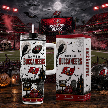 [SPECIAL OFFER] NEW CUSTOMIZED NFL10 TBB TAMPA BAY BUCCANEERS HALLOWEEN  40OZ TUMBLER