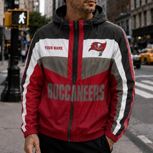[SPECIAL OFFER] NEW CUSTOMIZED NFL10 TBB TAMPA BAY BUCCANEERS WINDBREAKER JACKET
