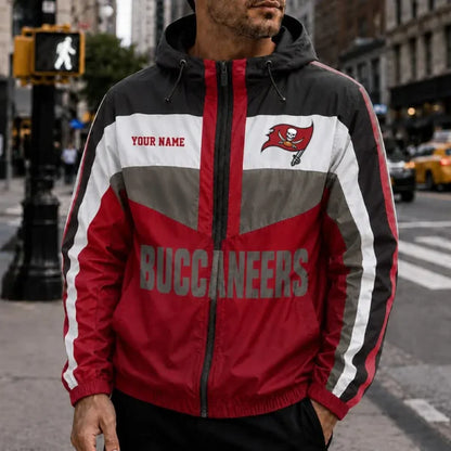 [SPECIAL OFFER] NEW CUSTOMIZED NFL10 TBB TAMPA BAY BUCCANEERS WINDBREAKER JACKET