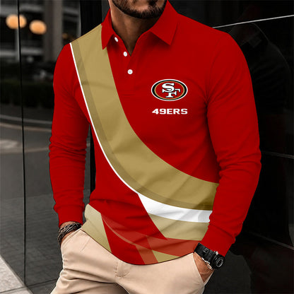 [SPECIAL OFFER] NEW CUSTOMIZED NFL11 SF49 SAN FRANCISCO 49ERS LONG SLEEVE POLO SHIRT