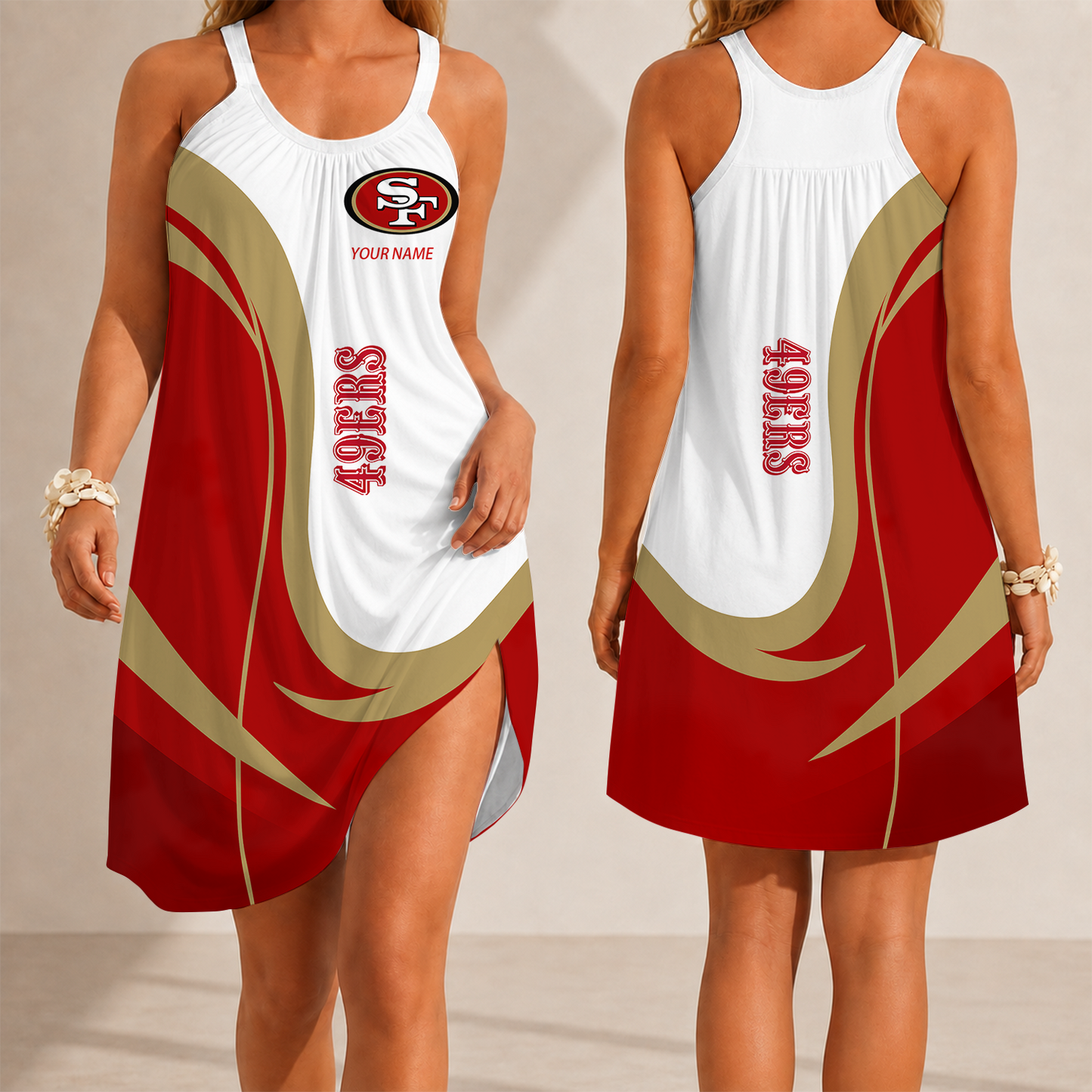[SPECIAL OFFER] NEW CUSTOMIZED NFL11 SF49 SAN FRANCISCO 49ERS CAMISOLE DRESS