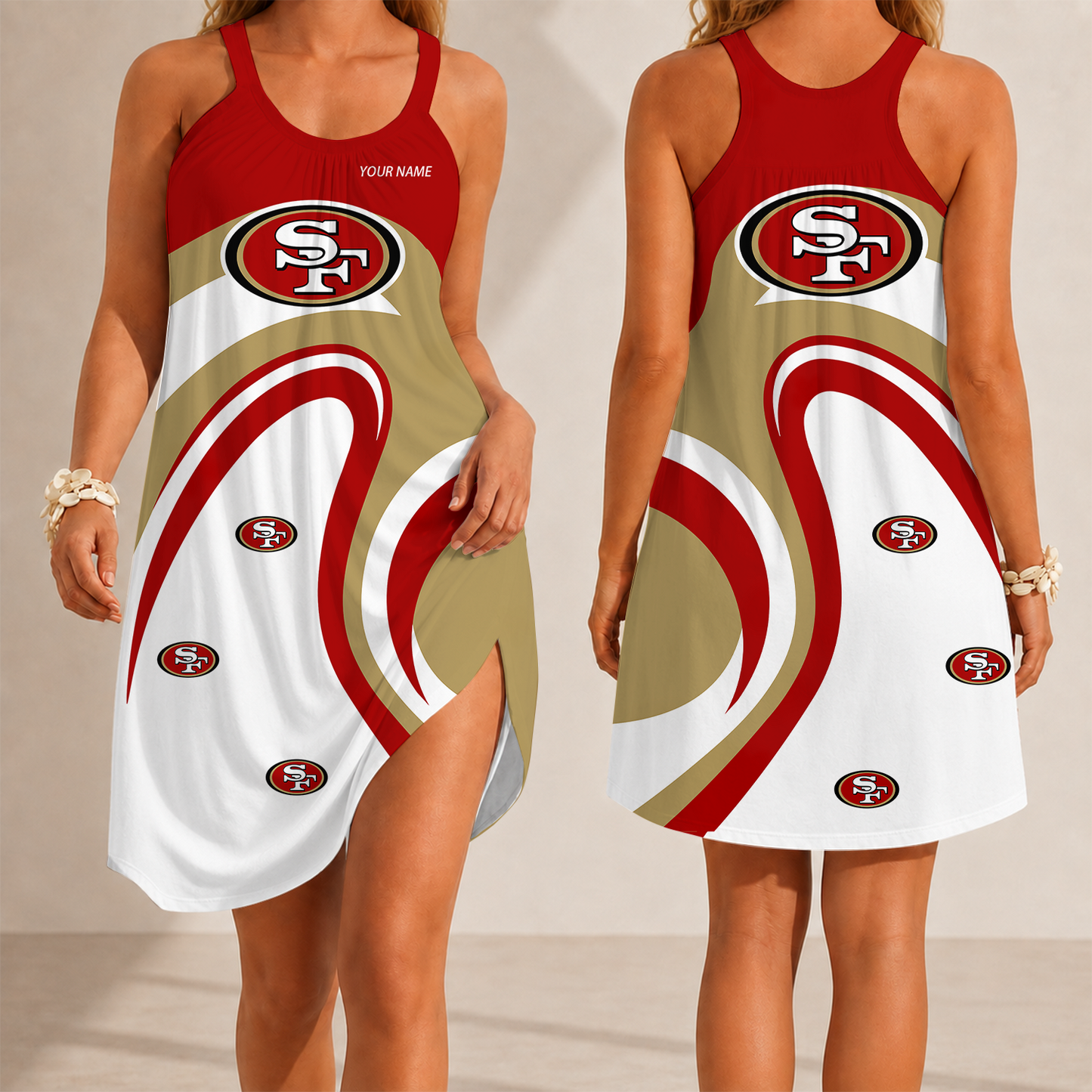 [SPECIAL OFFER] NEW CUSTOMIZED NFL11 SF49 SAN FRANCISCO 49ERS CAMISOLE DRESS
