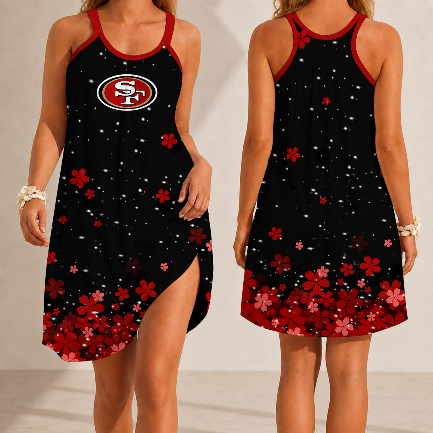[SPECIAL OFFER] NEW CUSTOMIZED NFL11 SF49 SAN FRANCISCO 49ERS CAMISOLE DRESS