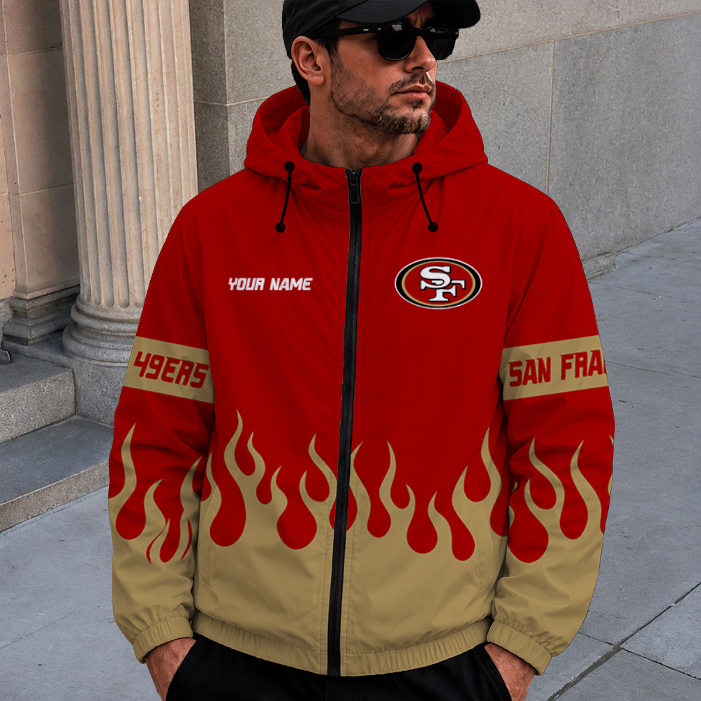 [SPECIAL OFFER] NEW CUSTOMIZED NFL11 SF49 SAN FRANCISCO 49ERS WINDBREAKER JACKET