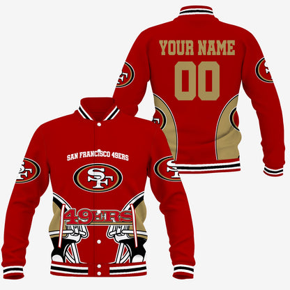 [SPECIAL OFFER] NEW CUSTOMIZED NFL11 SF49 SAN FRANCISCO 49ERS SATIN VARSITY & BASEBALL JACKET