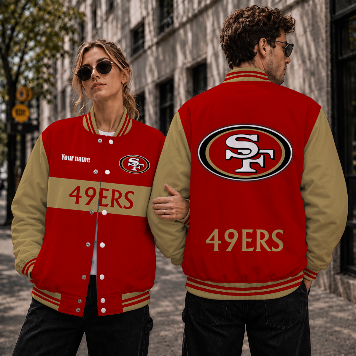 [SPECIAL OFFER] NEW CUSTOMIZED NFL11 SF49 SAN FRANCISCO 49ERS SATIN VARSITY & BASEBALL JACKET
