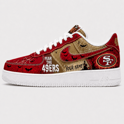 [SPECIAL OFFER] NEW CUSTOMIZED NFL11 SF49 SAN FRANCISCO 49ERS HALLOWEEN AF1 SHOES
