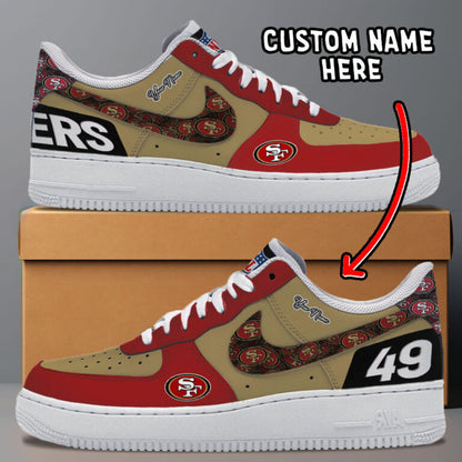 [SPECIAL OFFER] NEW CUSTOMIZED NFL11 SF49 SAN FRANCISCO 49ERS AF1 SNEAKERS
