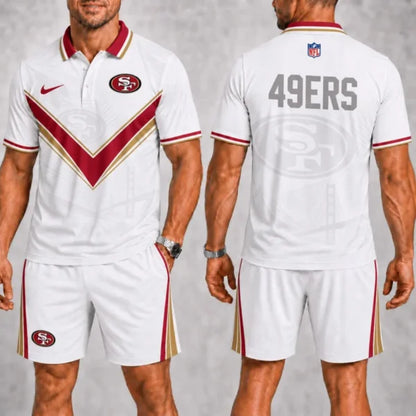 [SPECIAL OFFER] NEW CUSTOMIZED NFL11 SF49 SAN FRANCISCO 49ERS POLO SHIRT & SHORT PANTS