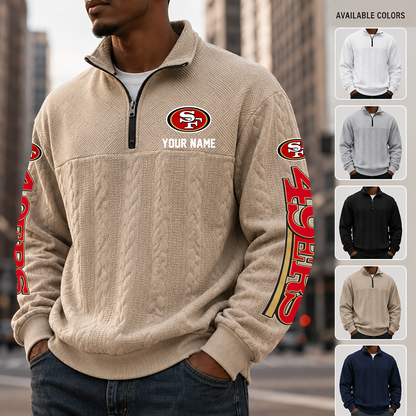 [SPECIAL OFFER] NEW CUSTOMIZED NFL11 SF49 SAN FRANCISCO 49ERS MULTICOLOR QUARTER-ZIP SWEATSHIRT
