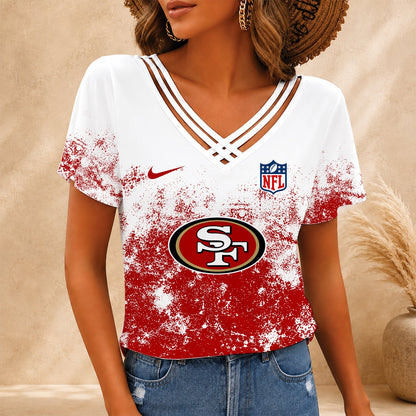 [SPECIAL OFFER] NEW CUSTOMIZED NFL11 SF49 SAN FRANCISCO 49ERS V-NECK SHIRT