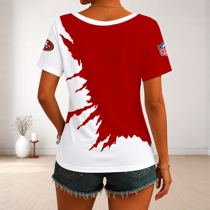[SPECIAL OFFER] NEW CUSTOMIZED NFL11 SF49 SAN FRANCISCO 49ERS V-NECK FEMALE SHIRT
