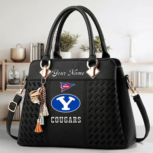 LIMITED EDITION - NEW CUSTOMIZED FBS NCAA11 BYU BYU COUGARS ZIP HANDBAG MULTICOLOR