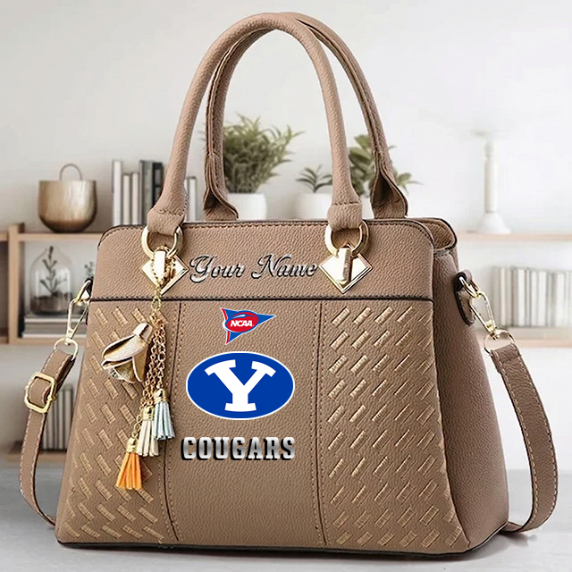 LIMITED EDITION - NEW CUSTOMIZED FBS NCAA11 BYU BYU COUGARS ZIP HANDBAG MULTICOLOR