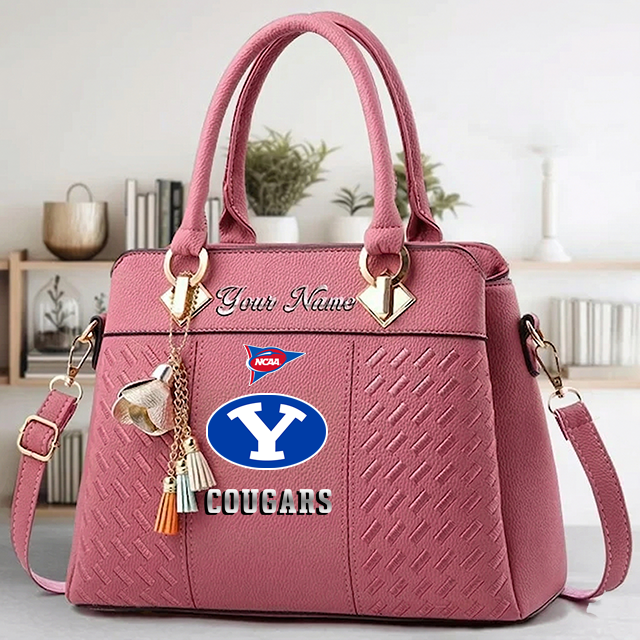 LIMITED EDITION - NEW CUSTOMIZED FBS NCAA11 BYU BYU COUGARS ZIP HANDBAG MULTICOLOR