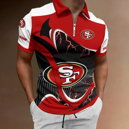 [SPECIAL OFFER] NEW CUSTOMIZED NFL11 SF49 SAN FRANCISCO 49ERS ZIP POLO SHIRT