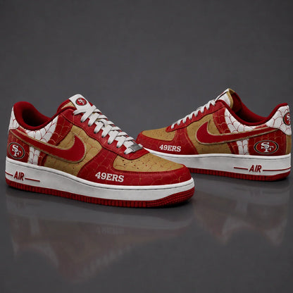 [SPECIAL OFFER] NEW CUSTOMIZED NFL11 SF49 SAN FRANCISCO 49ERS x SPIDER AF1 SHOES
