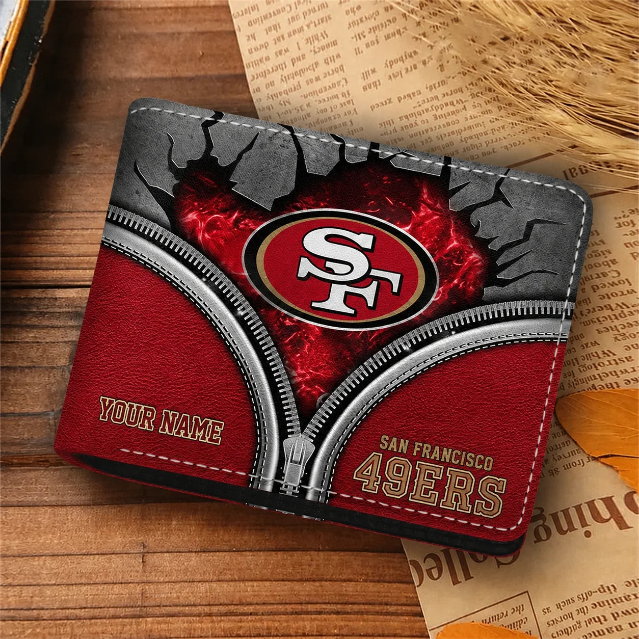 [SPECIAL OFFER] NEW CUSTOMIZED NFL11 SF49 SAN FRANCISCO 49ERS LEATHER WALLET