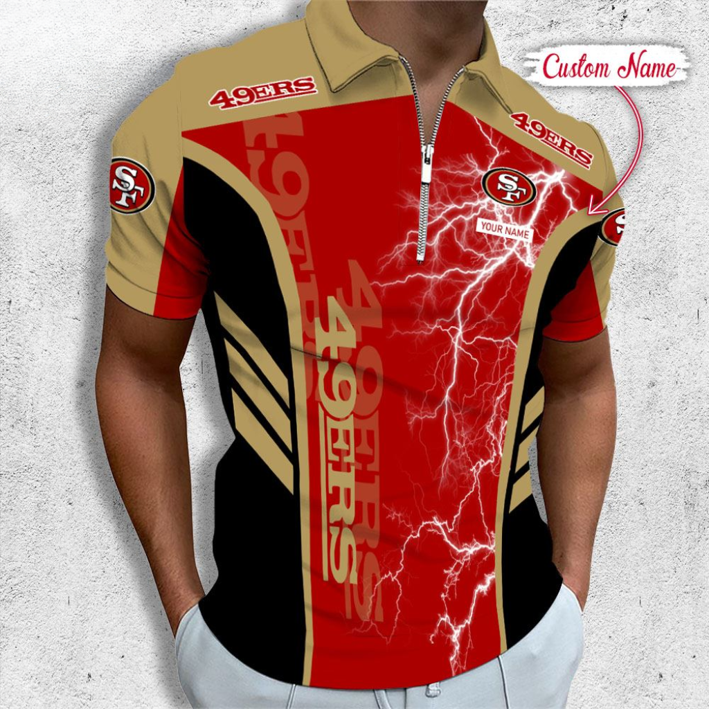 [SPECIAL OFFER] NEW CUSTOMIZED NFL11 SF49 SAN FRANCISCO 49ERS ZIP POLO SHIRT