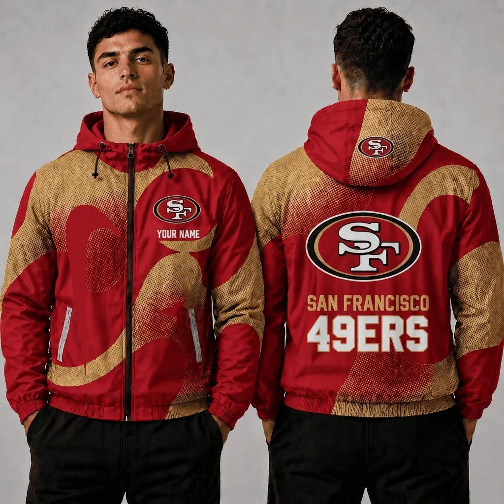[SPECIAL OFFER] NEW CUSTOMIZED NFL11 SF49 SAN FRANCISCO 49ERS WINDBREAKER JACKET