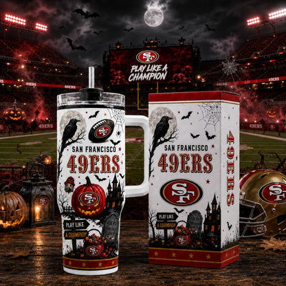 [SPECIAL OFFER] NEW CUSTOMIZED NFL11 SF49 SAN FRANCISCO 49ERS HALLOWEEN  40OZ TUMBLER