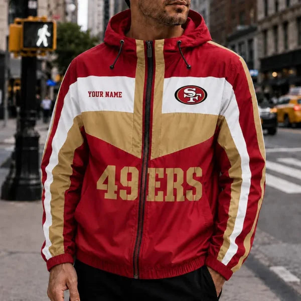 [SPECIAL OFFER] NEW CUSTOMIZED NFL11 SF49 SAN FRANCISCO 49ERS WINDBREAKER JACKET
