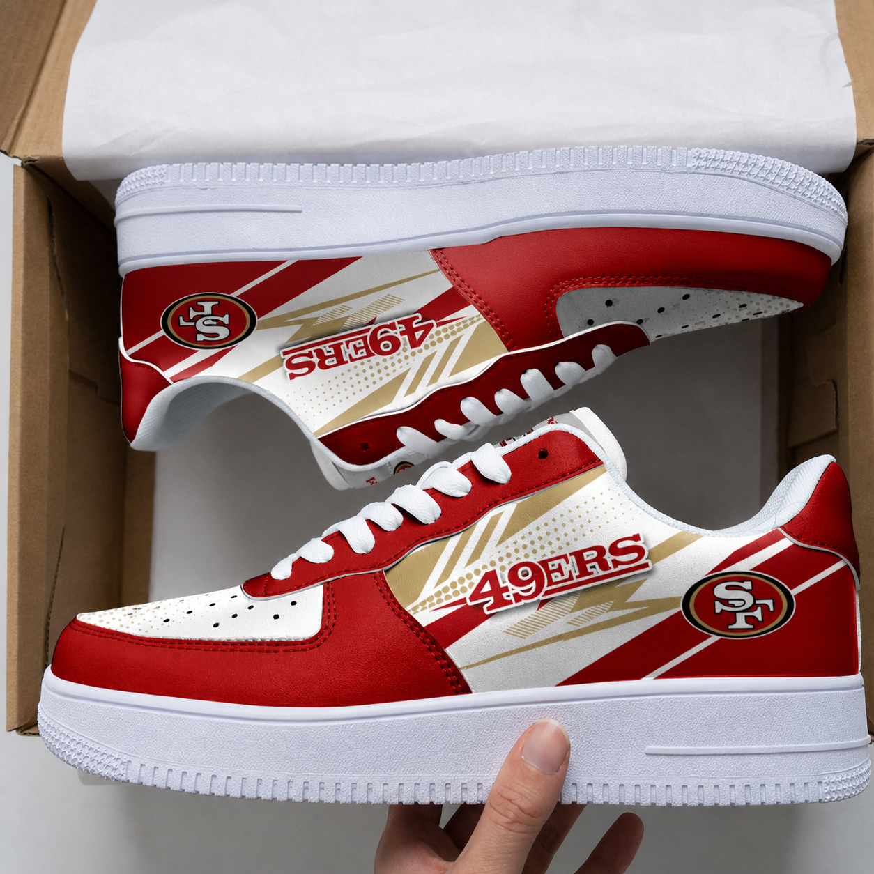[SPECIAL OFFER] NEW CUSTOMIZED NFL11 SF49 SAN FRANCISCO 49ERS AF1 SNEAKERS