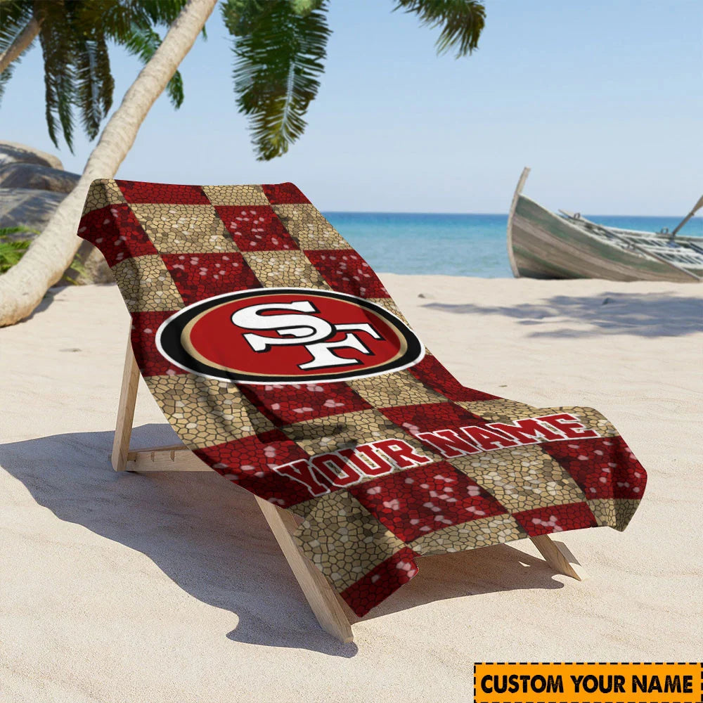 [SPECIAL OFFER] NEW CUSTOMIZED NFL11 SF49 SAN FRANCISCO 49ERS BEACH TOWEL