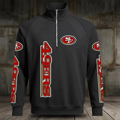 [SPECIAL OFFER] NEW CUSTOMIZED NFL11 SF49 SAN FRANCISCO 49ERS MEN'S MULTICOLOR QUARTER-ZIP PULLOVER