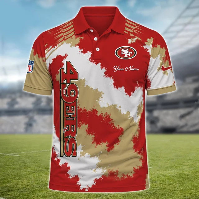 [SPECIAL OFFER] NEW CUSTOMIZED NFL11 SF49 SAN FRANCISCO 49ERS MULTICOLOR POLO SHIRT