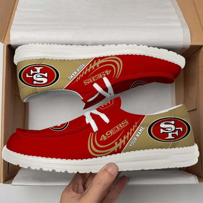 [SPECIAL OFFER] NEW CUSTOMIZED NFL11 SF49 SAN FRANCISCO 49ERS LOAFER SHOES