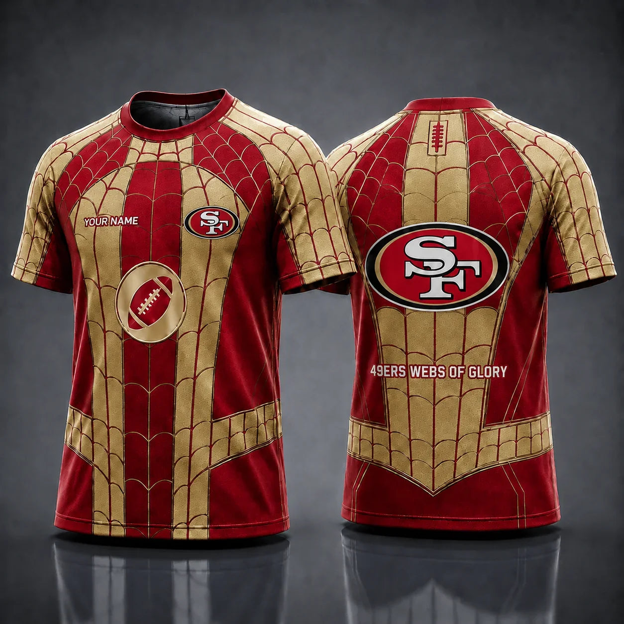 [SPECIAL OFFER] NEW CUSTOMIZED NFL11 SF49 SAN FRANCISCO 49ERS x SPIDER T-SHIRT, HOODIE & ZIP HOODIE