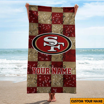 [SPECIAL OFFER] NEW CUSTOMIZED NFL11 SF49 SAN FRANCISCO 49ERS BEACH TOWEL