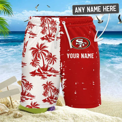 [SPECIAL OFFER] NEW CUSTOMIZED NFL11 SF49 SAN FRANCISCO 49ERS UNISEX HAWAIIAN SHIRT & SHORTS SET