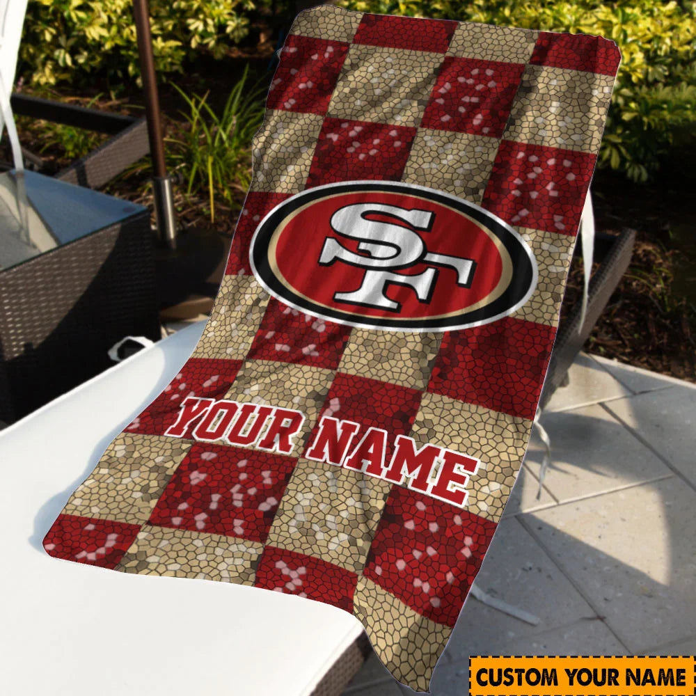 [SPECIAL OFFER] NEW CUSTOMIZED NFL11 SF49 SAN FRANCISCO 49ERS BEACH TOWEL