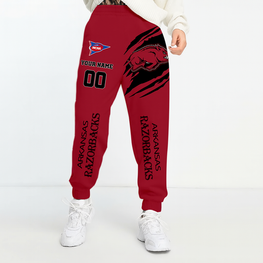 LIMITED EDITION - NEW CUSTOMIZED NCAA FBS12 AKR ARKANSAS RAZORBACKS UNISEX LONG PANTS