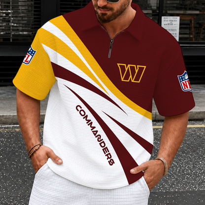 [SPECIAL OFFER] NEW CUSTOMIZED NFL12 WTC WASHINGTON COMMANDERS QUARTER-ZIP POLO SHIRT