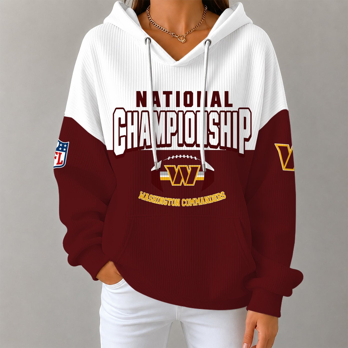 [SPECIAL OFFER] NEW CUSTOMIZED NFL12 WTC WASHINGTON COMMANDERS RIBBED HOODIE & SWEATSHIRT