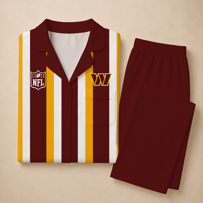 [SPECIAL OFFER] NEW CUSTOMIZED NFL12 WTC WASHINGTON COMMANDERS SHORT SLEEVE & LONG PANTS PAJAMAS SET