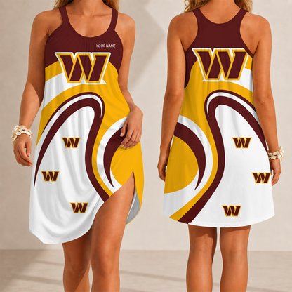 [SPECIAL OFFER] NEW CUSTOMIZED NFL12 WTC WASHINGTON COMMANDERS CAMISOLE DRESS