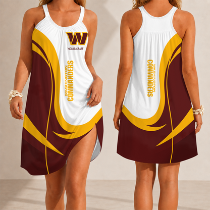 [SPECIAL OFFER] NEW CUSTOMIZED NFL12 WTC WASHINGTON COMMANDERS CAMISOLE DRESS