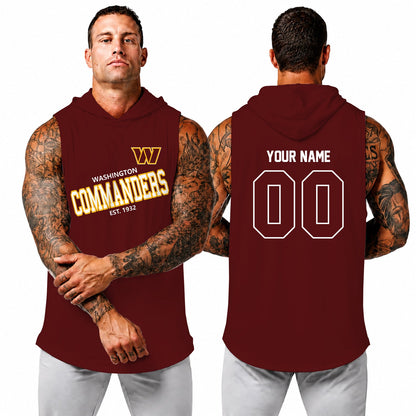 [SPECIAL OFFER] NEW CUSTOMIZED NFL12 WTC WASHINGTON COMMANDERS HOODED TANK TOP